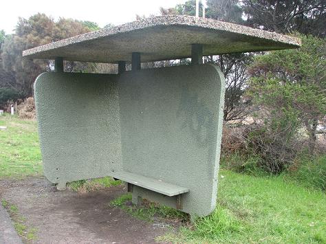 Concrete bus shelter Phillip Island