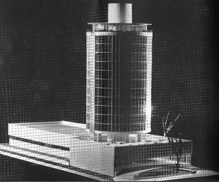 Scheme for highrise hotel at Melbourne (1956)